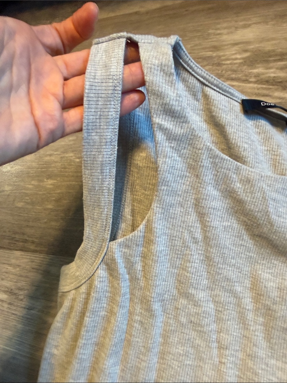 Doe & Rae Light Gray Ribbed Tank Top - Picture 4 of 4